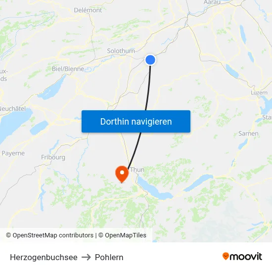 Herzogenbuchsee to Pohlern map
