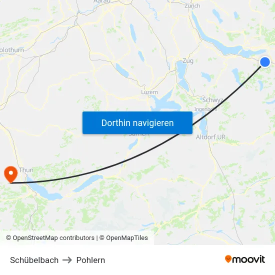 Schübelbach to Pohlern map