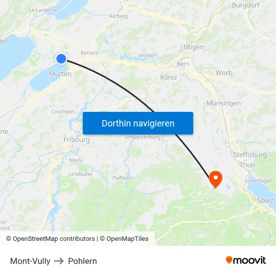 Mont-Vully to Pohlern map