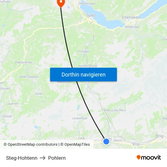 Steg-Hohtenn to Pohlern map