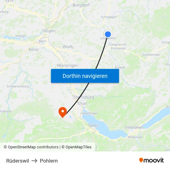 Rüderswil to Pohlern map