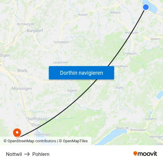 Nottwil to Pohlern map