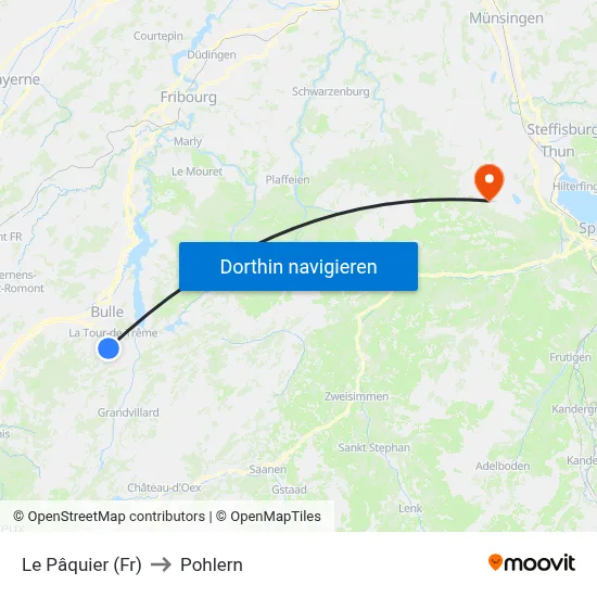 Le Pâquier (Fr) to Pohlern map