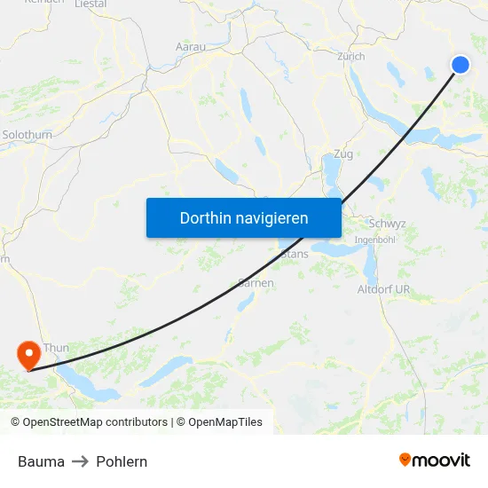 Bauma to Pohlern map