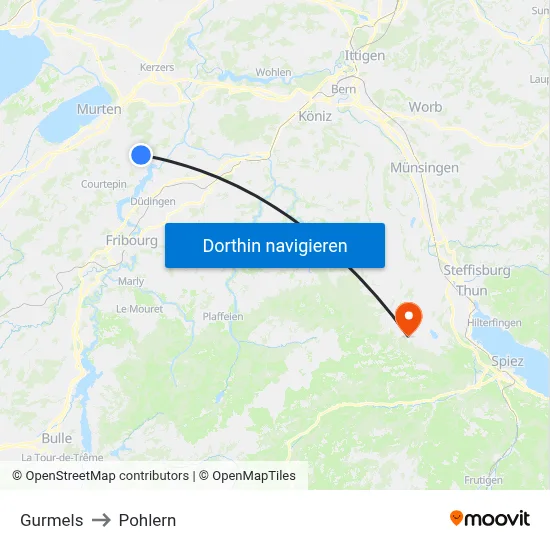 Gurmels to Pohlern map