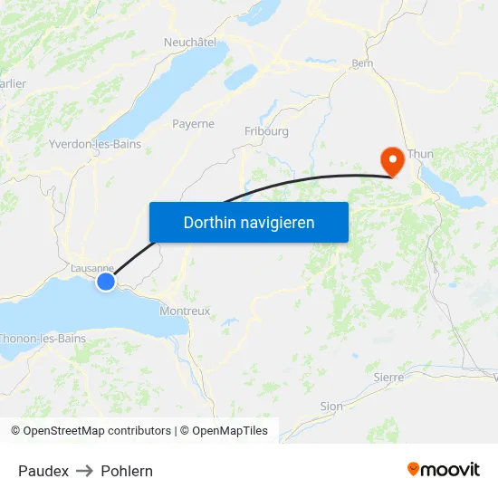 Paudex to Pohlern map