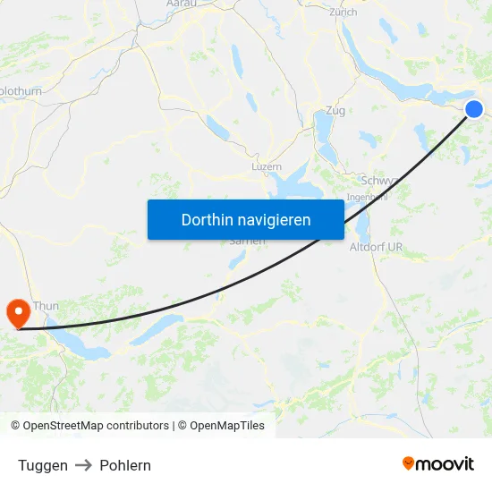 Tuggen to Pohlern map