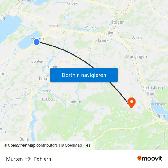 Murten to Pohlern map