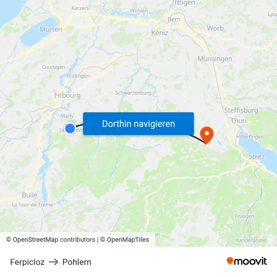 Ferpicloz to Pohlern map