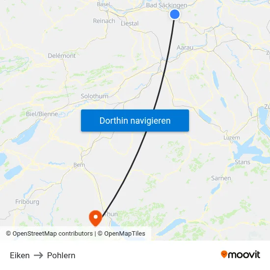 Eiken to Pohlern map