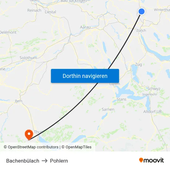 Bachenbülach to Pohlern map