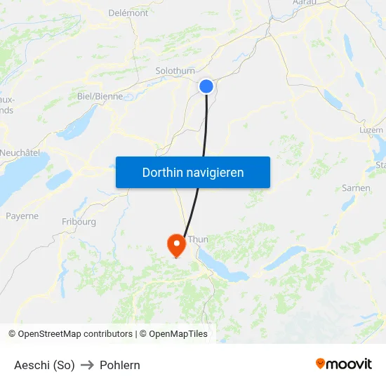 Aeschi (So) to Pohlern map