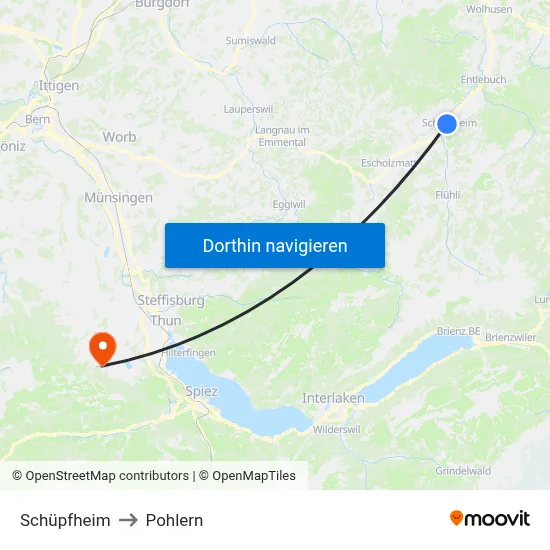 Schüpfheim to Pohlern map