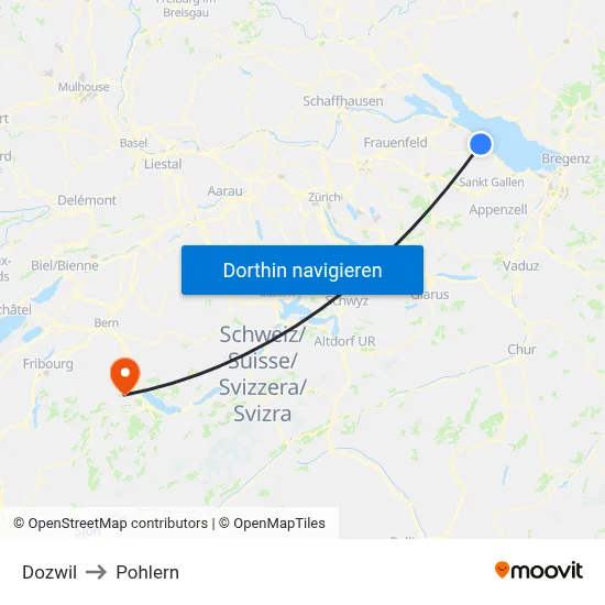 Dozwil to Pohlern map