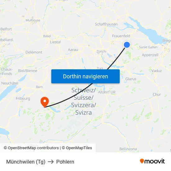 Münchwilen (Tg) to Pohlern map