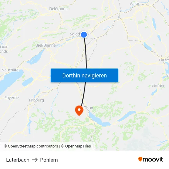 Luterbach to Pohlern map
