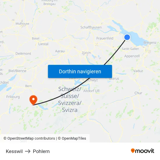 Kesswil to Pohlern map