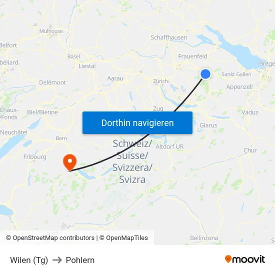 Wilen (Tg) to Pohlern map