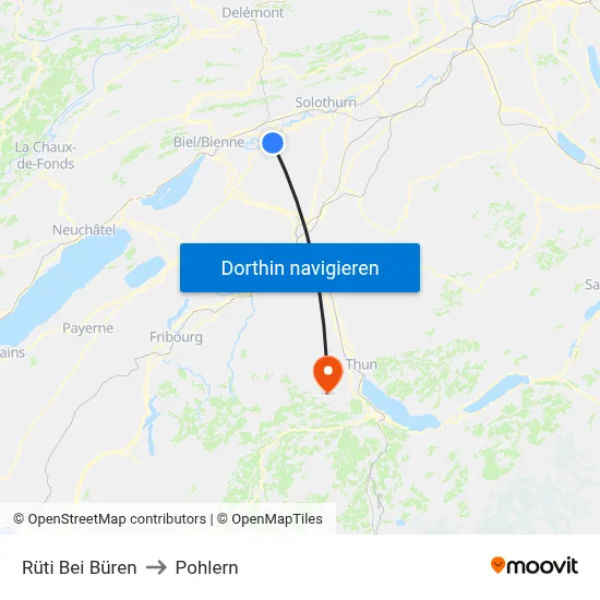Rüti Bei Büren to Pohlern map