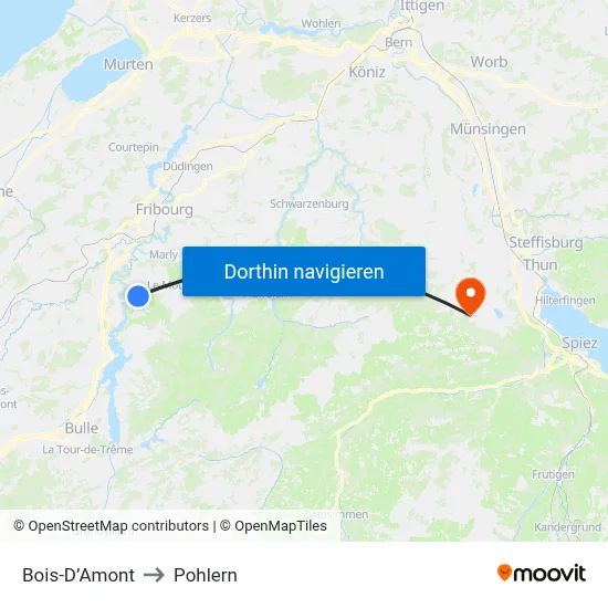 Bois-D’Amont to Pohlern map