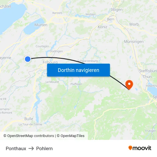 Ponthaux to Pohlern map