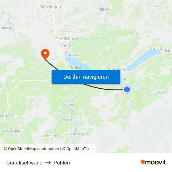 Gündlischwand to Pohlern map