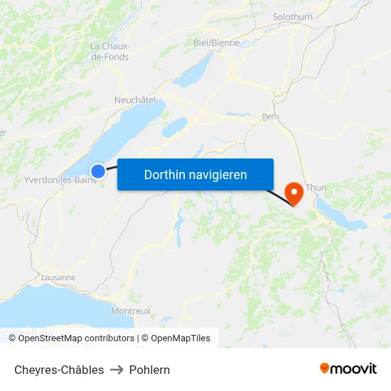 Cheyres-Châbles to Pohlern map