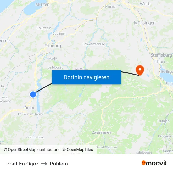 Pont-En-Ogoz to Pohlern map