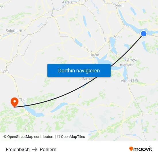 Freienbach to Pohlern map