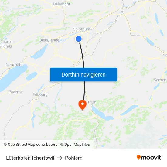Lüterkofen-Ichertswil to Pohlern map