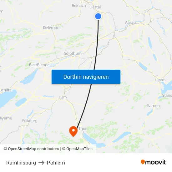 Ramlinsburg to Pohlern map