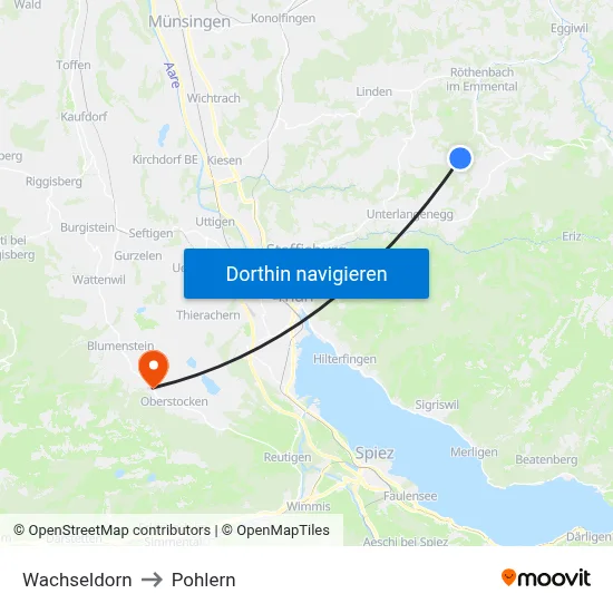 Wachseldorn to Pohlern map