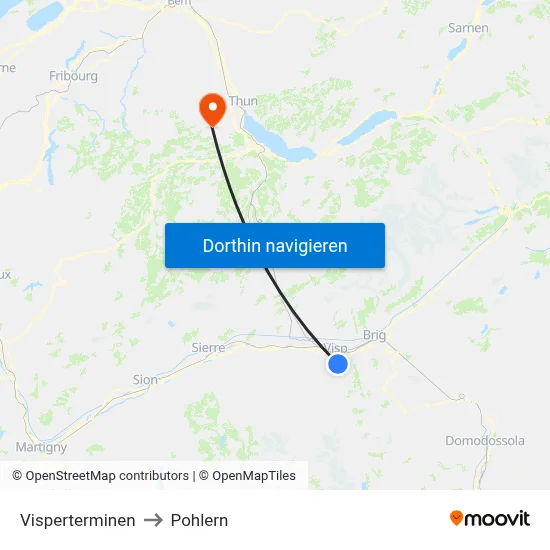 Visperterminen to Pohlern map