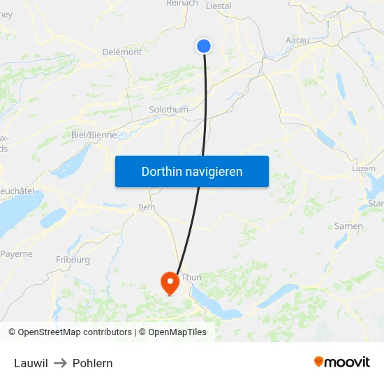 Lauwil to Pohlern map