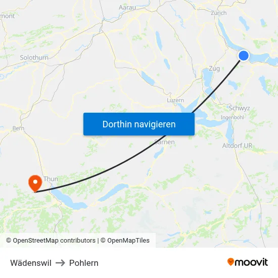 Wädenswil to Pohlern map