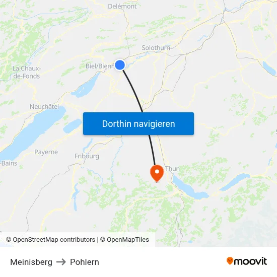 Meinisberg to Pohlern map