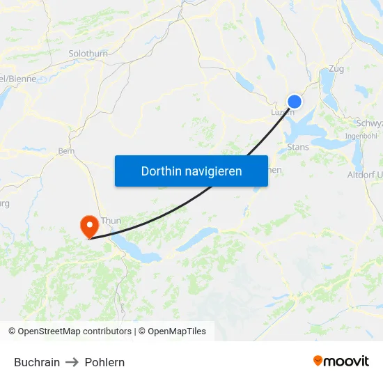 Buchrain to Pohlern map