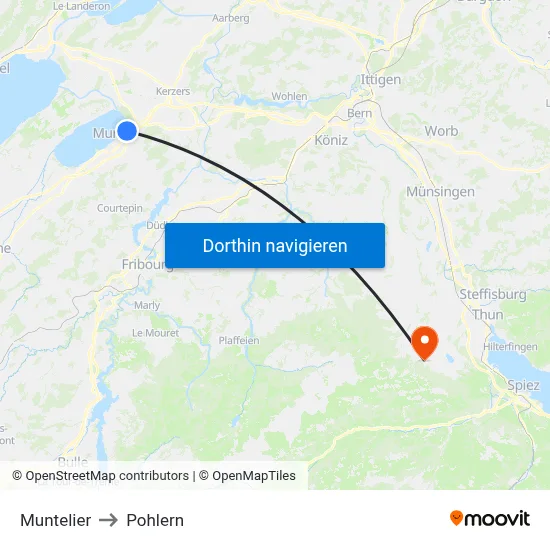 Muntelier to Pohlern map
