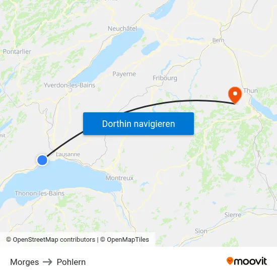 Morges to Pohlern map