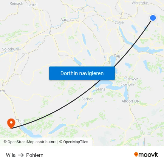 Wila to Pohlern map