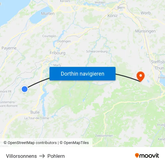 Villorsonnens to Pohlern map