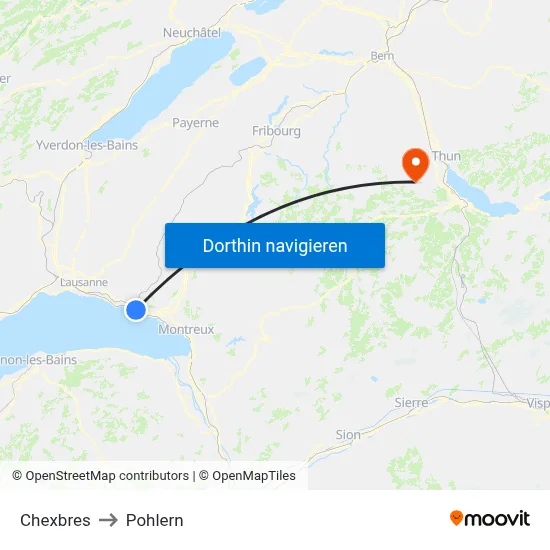 Chexbres to Pohlern map