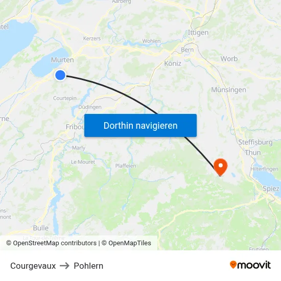 Courgevaux to Pohlern map