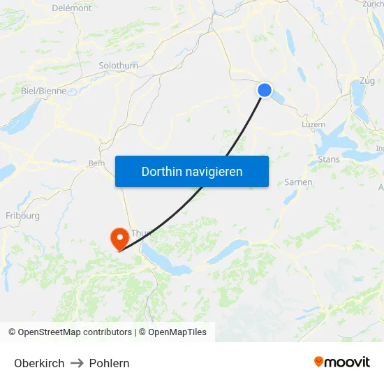 Oberkirch to Pohlern map
