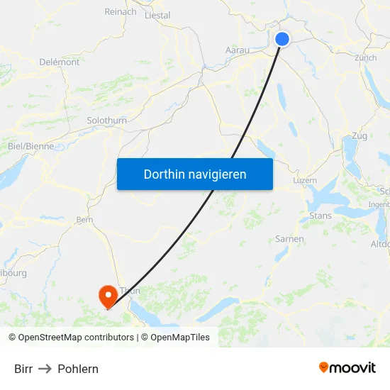 Birr to Pohlern map