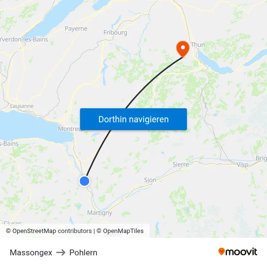 Massongex to Pohlern map