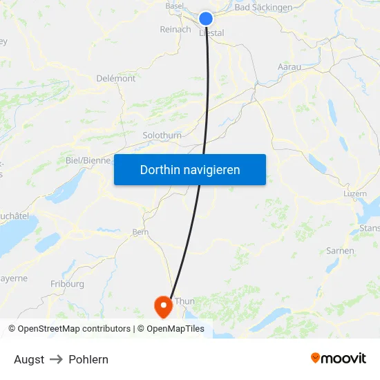 Augst to Pohlern map