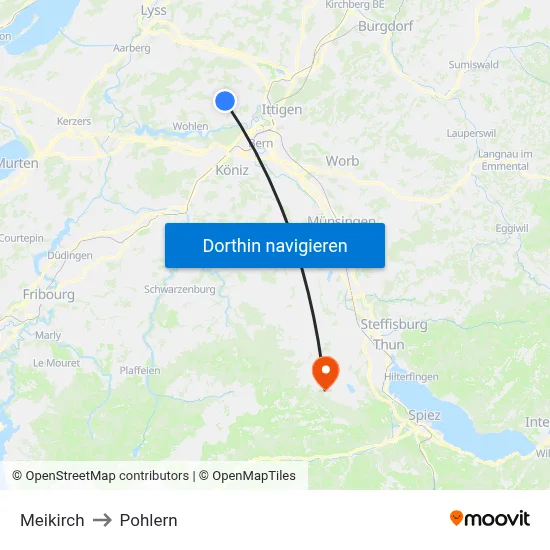 Meikirch to Pohlern map