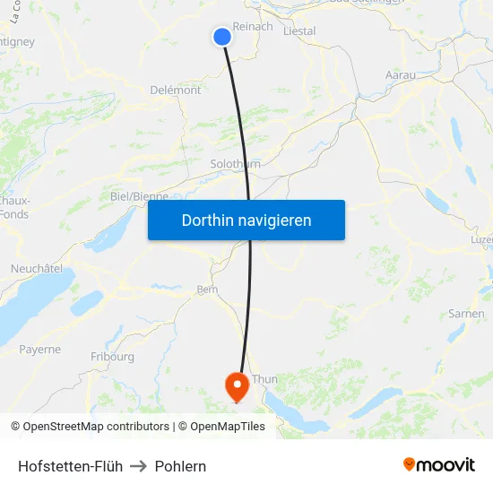 Hofstetten-Flüh to Pohlern map