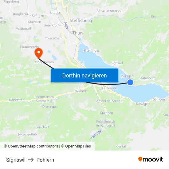 Sigriswil to Pohlern map